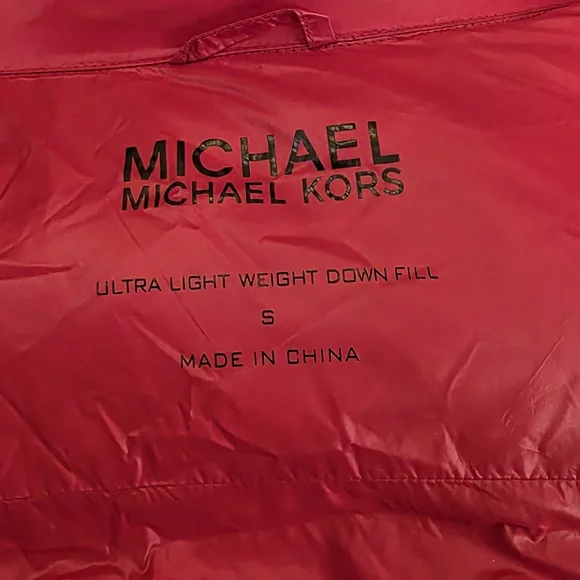 MICHAEL Michael Kors Black Ultra Light Weight Down Fill Puffer Jacket Size Small